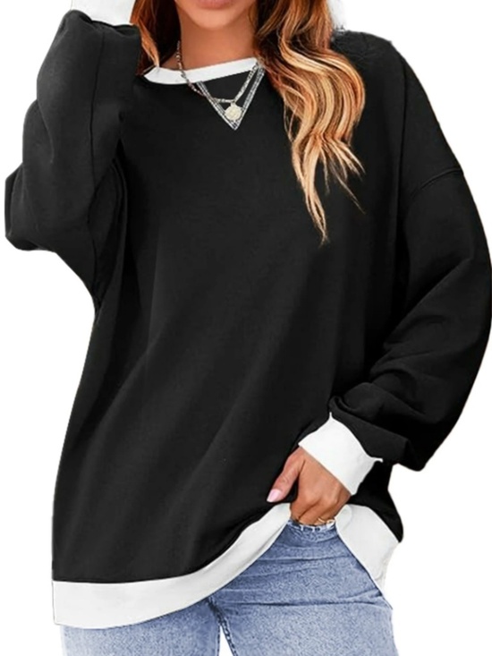 Fantaslook Tops - Fantaslook Oversized Colorblock Sweatshirt 3XL Black White NWT